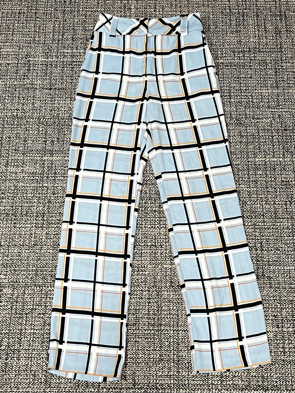 Topshop Pale Blue Windowpane Plaid Trousers